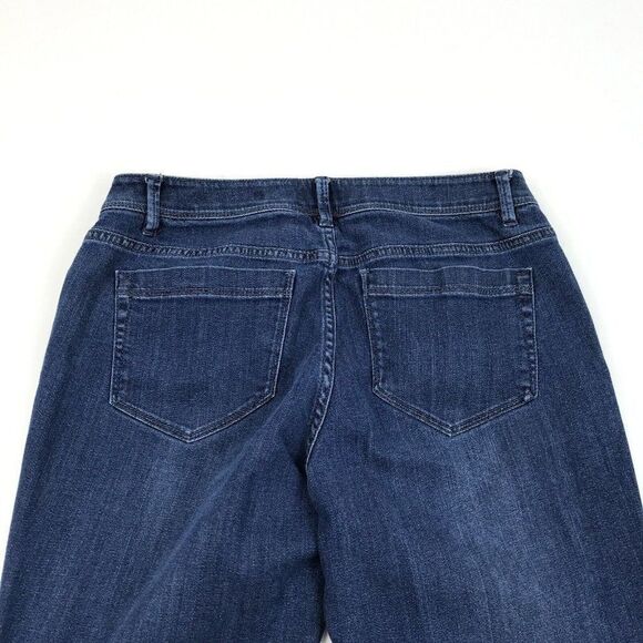 J.Jill Womens Slim Ankle Jeans Blue Authentic Fit Frayed Hem Mid Rise Size 6 - Picture 11 of 12